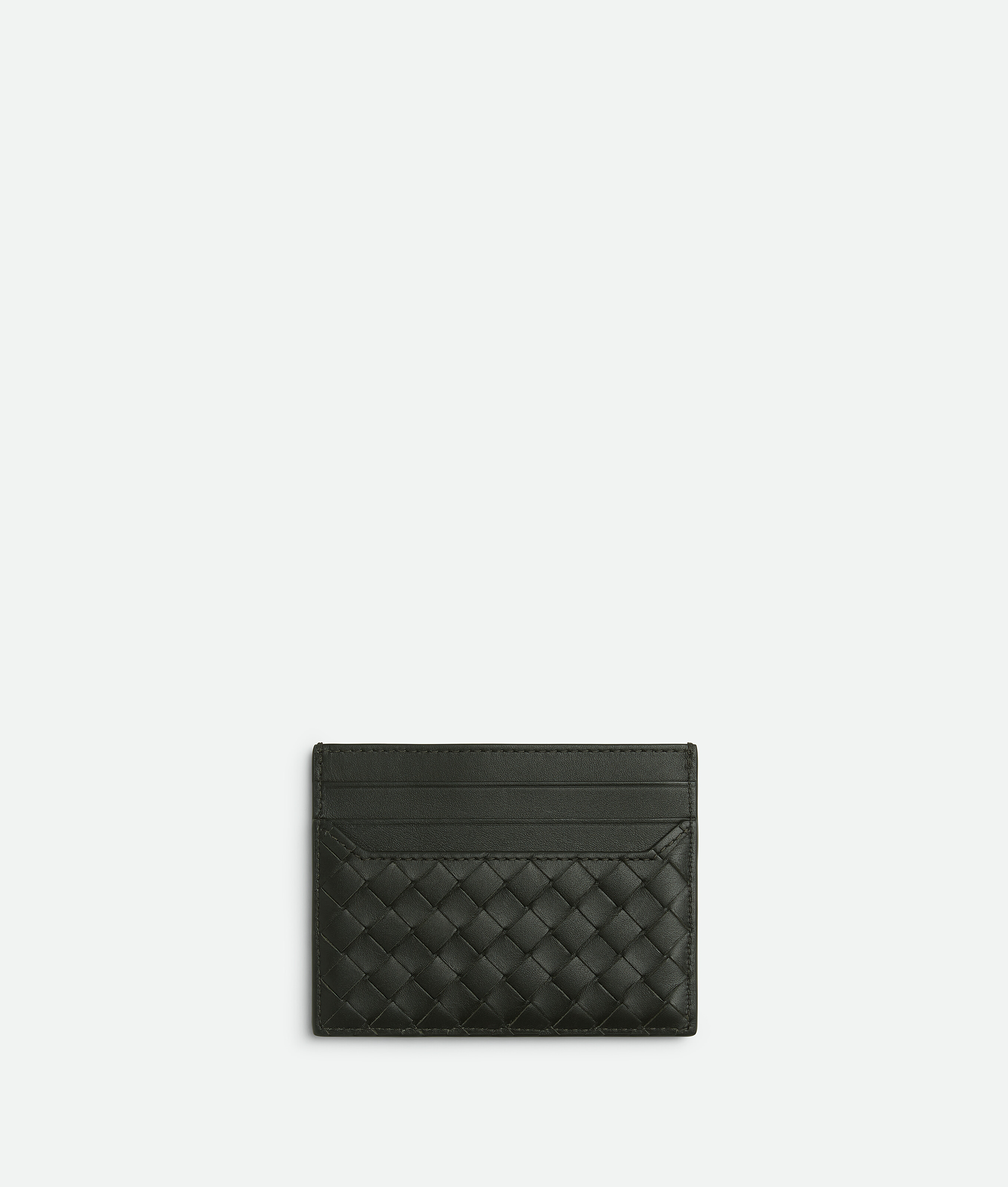 Intrecciato piccolo card case BOTTEGA VENETA, темно-зеленый — фото 2