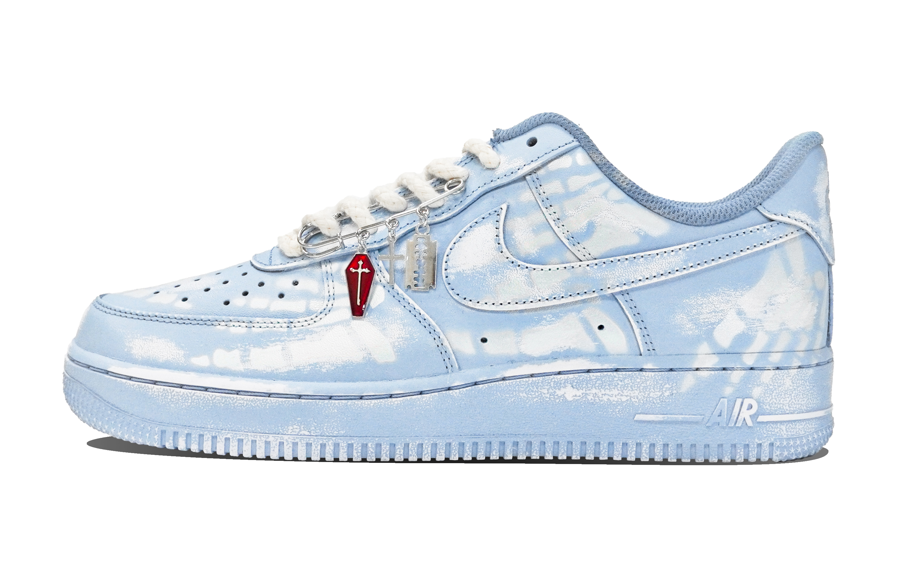 

Кроссовки Nike Air Force 1 Skateboarding Shoes Unisex Low-top Blue, голубой, Синий, Кроссовки Nike Air Force 1 Skateboarding Shoes Unisex Low-top Blue, голубой