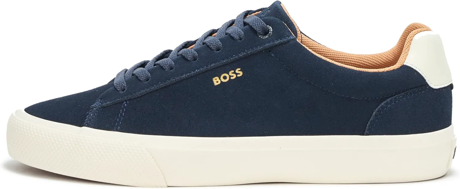 Мужские кроссовки BOSS Aiden из замши с низким верхом, темно-синий — фото 2