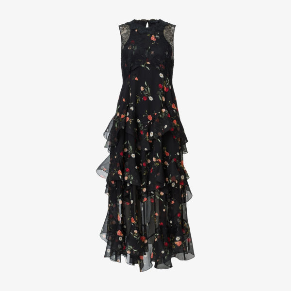 

Платье Allsaints Quinn с цветочным принтом, черный