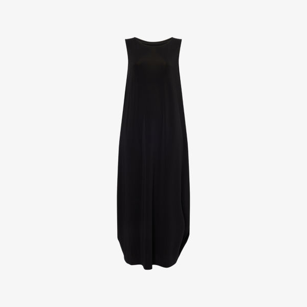 

Платье-миди из ткани с драпировкой Issey Miyake, черный