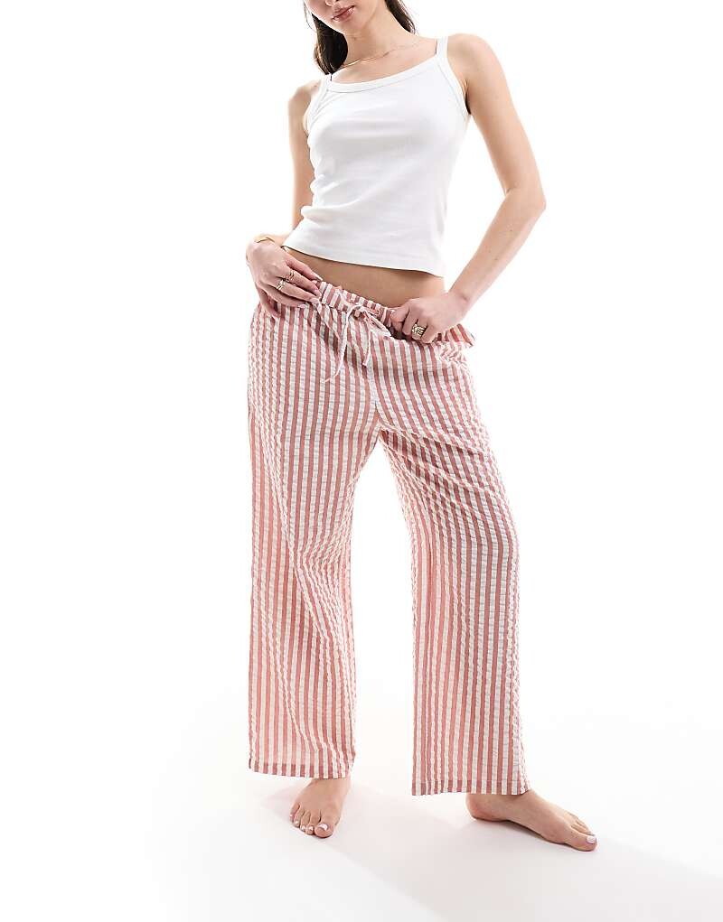 

Lindex – Пижамная майка в рубчик цвета Off White =