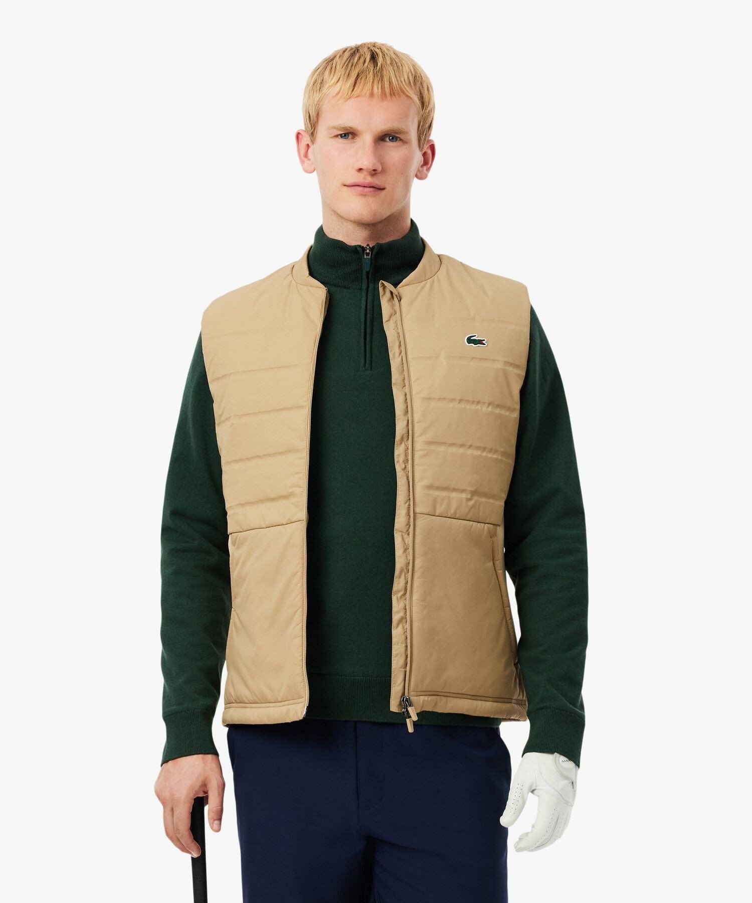 Стеганый жилет с мягкой подкладкой LACOSTE, Beige
