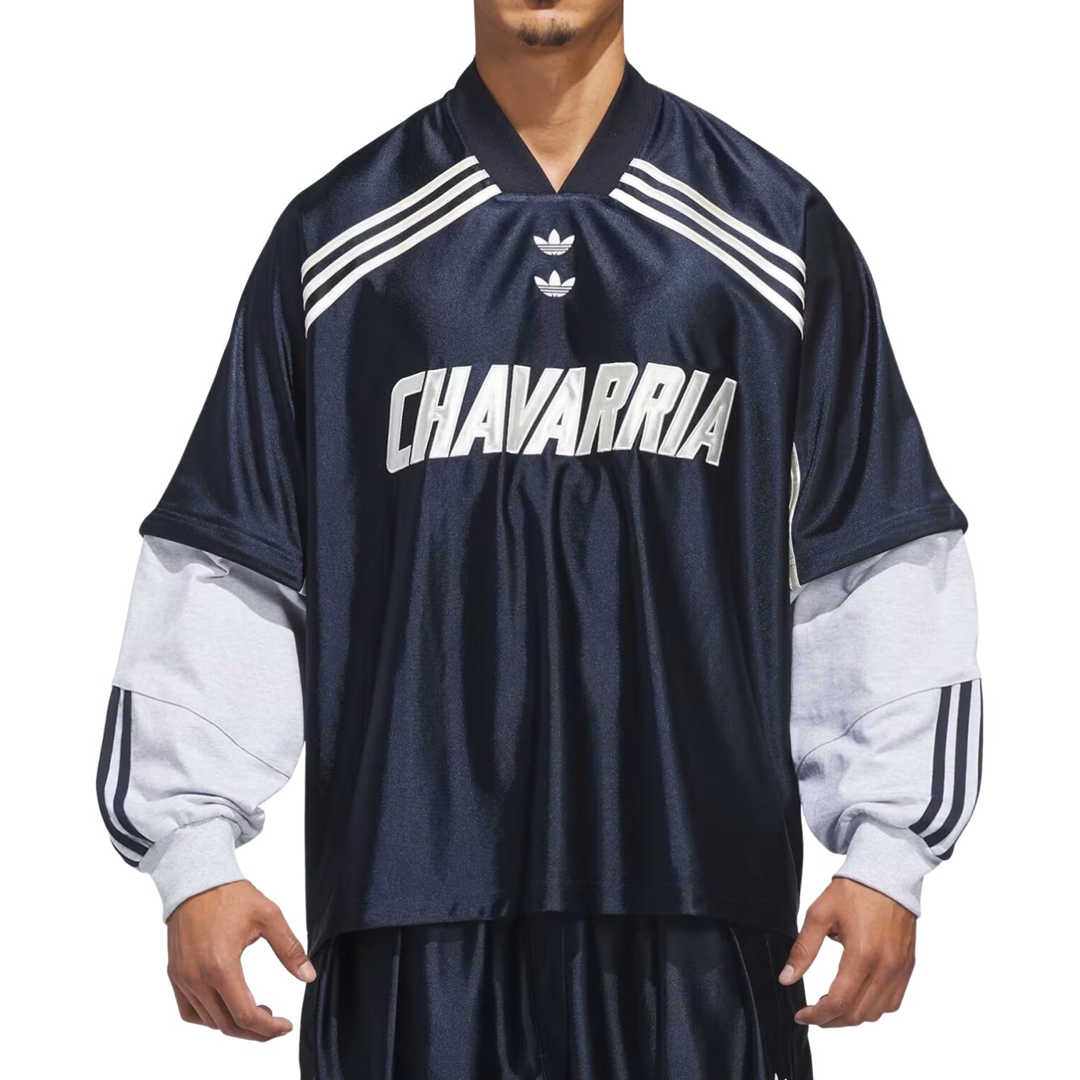 Футболка Adidas x Willy Chavarria LS Dazzle Jersey 'Legend Ink Light Grey Heather' — фото 3