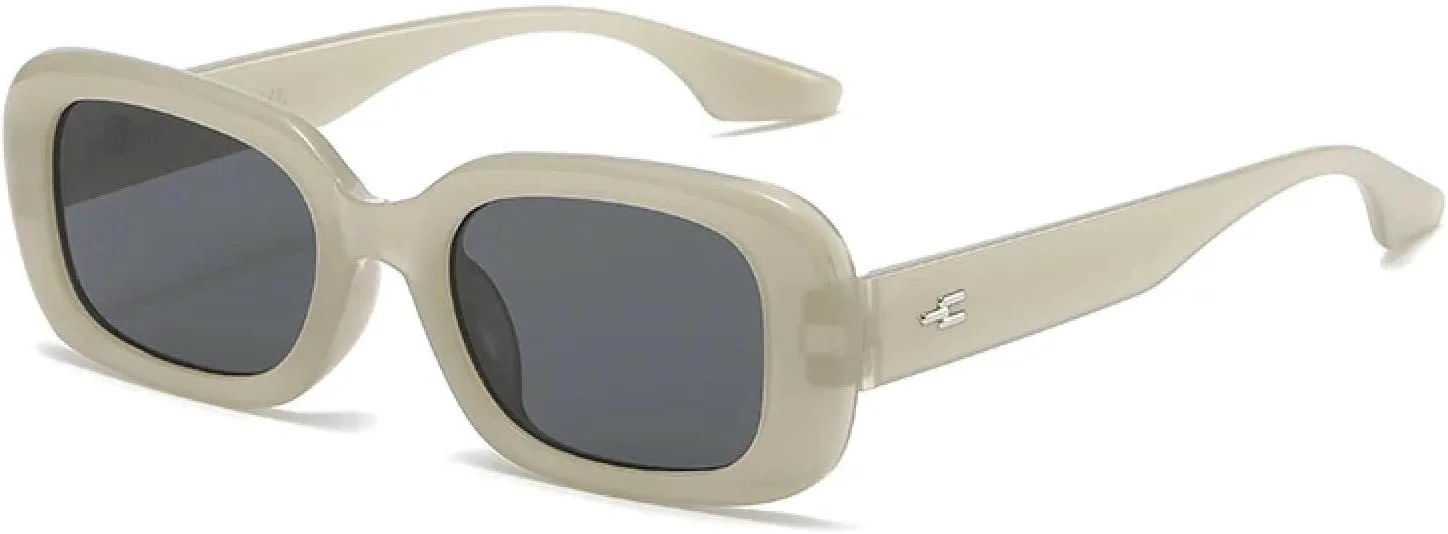 

Солнцезащитные очки для женщин и мужчин, винтажные очки, маленькие прямоугольные, классические, повседневные, защита от УФ-излучения UV400 HHZZYVY, Jelly Grey