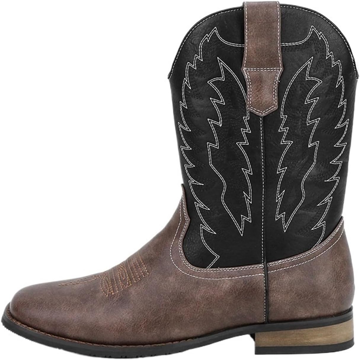 

Мужские ковбойские сапоги DMGYCK в западном стиле, модные ретро сапоги с классической вышивкой, на подъем, с противоскользящей подошвой, черный