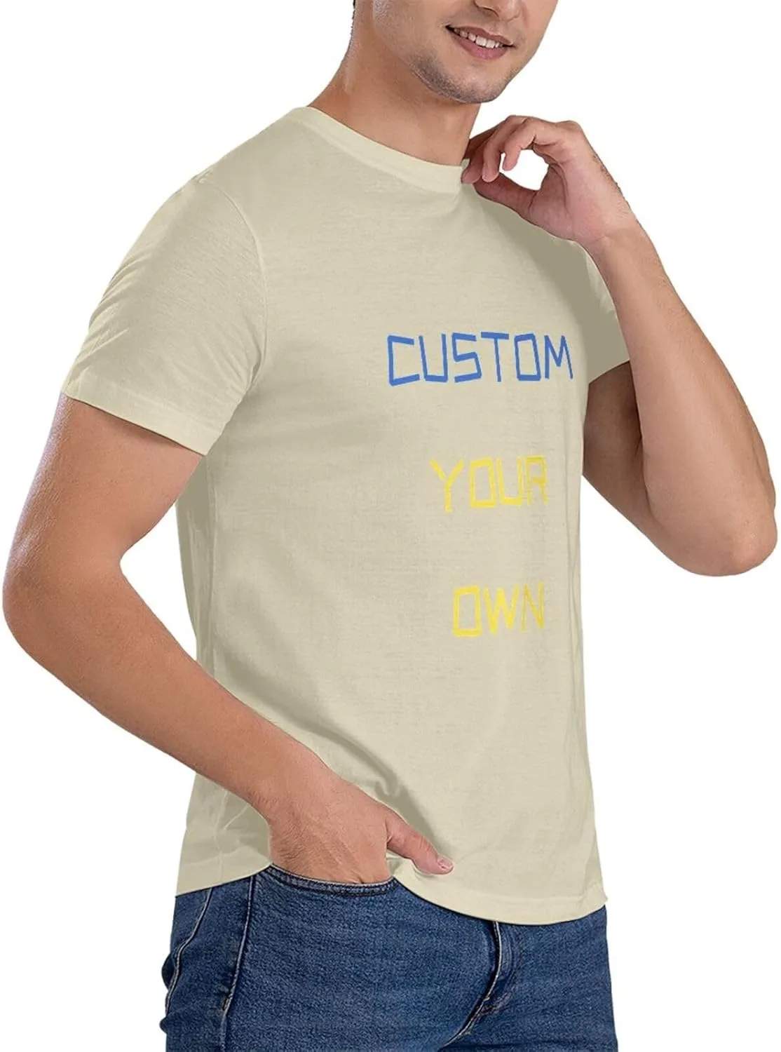 Футболка Customized с принтом спереди и сзади, Cotton, с фото и текстом — фото 3