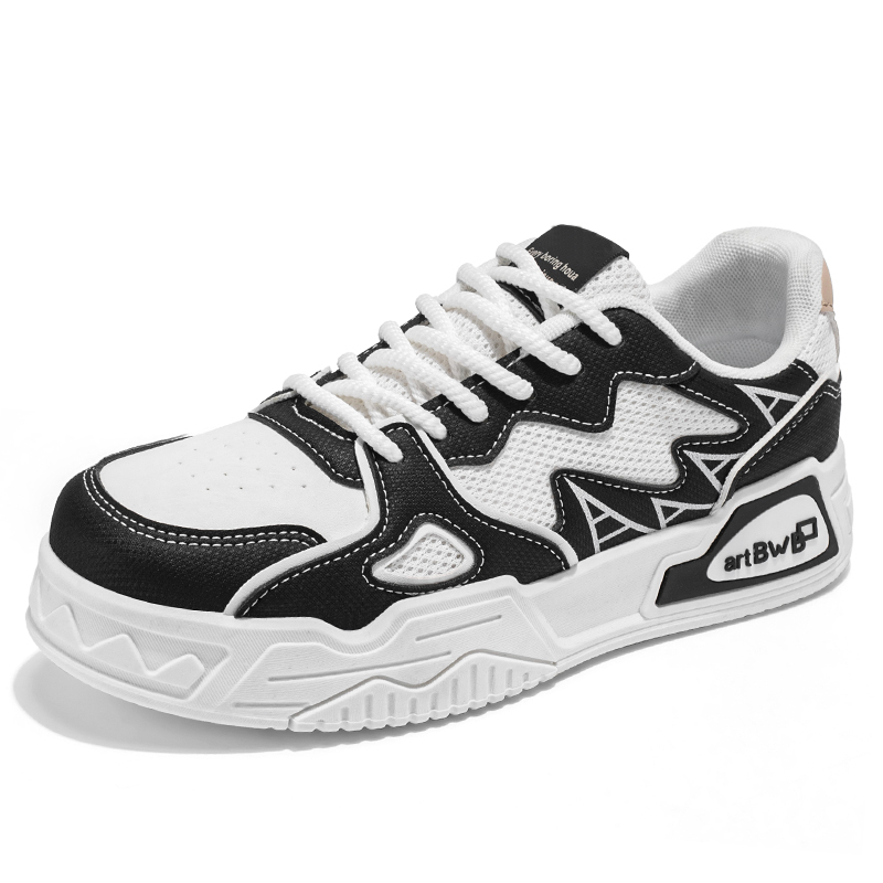 

Мужские кроссовки для скейтбординга с низким верхом, амортизирующие, противоскользящие и износостойкие GOBLIN SHARKS 1759, White Black