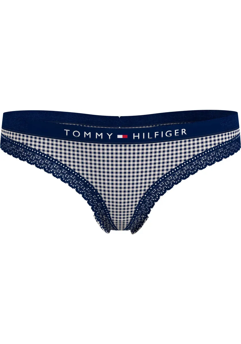 

Tommy Hilfiger Underwear Трусы "THONG PRINT" с надписью-логотипом на поясе, цвет Heritage_Gingham_Desert_Sky