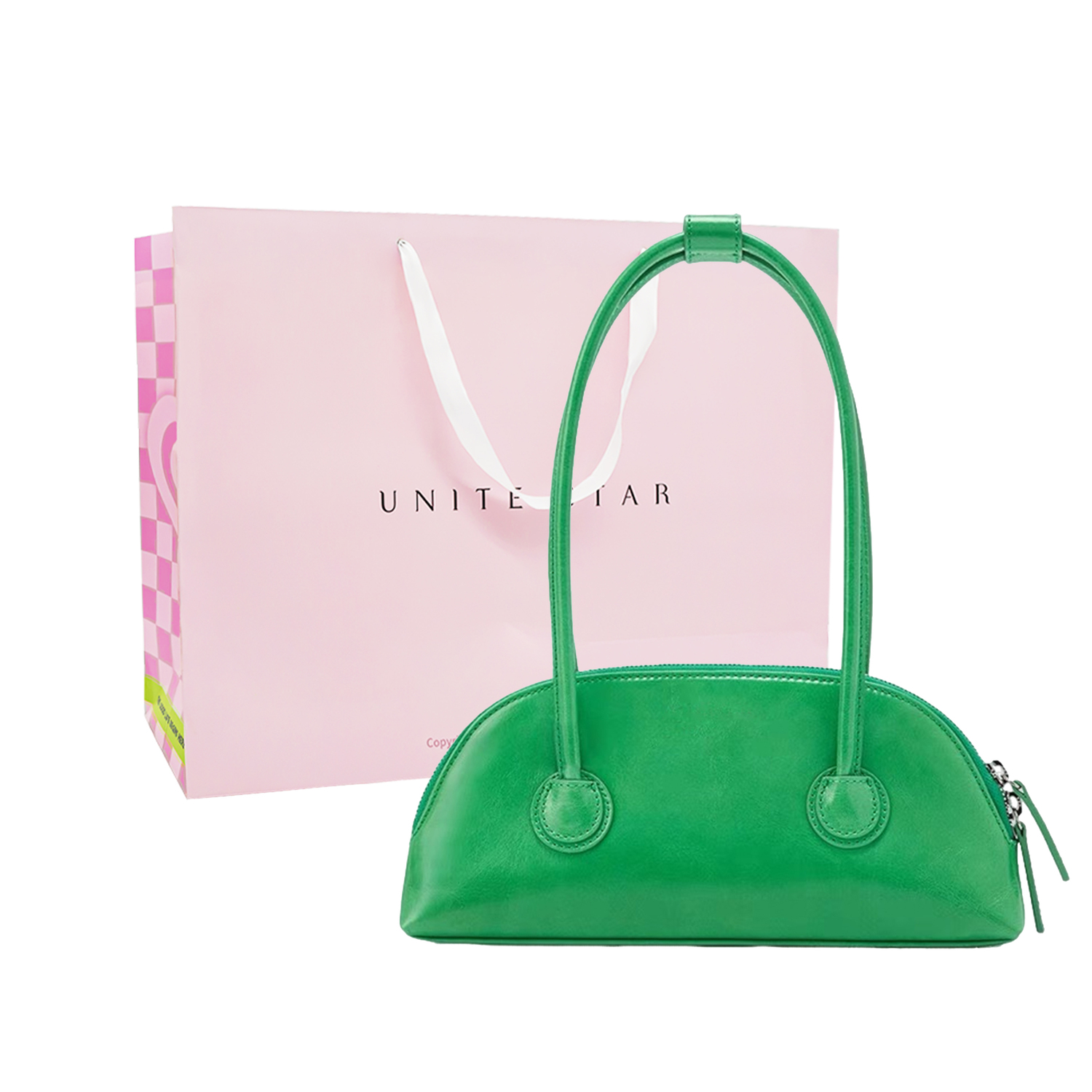 

UNITE STAR Бостонская сумка через плечо женская розово-черная, Green, Shopping Bag