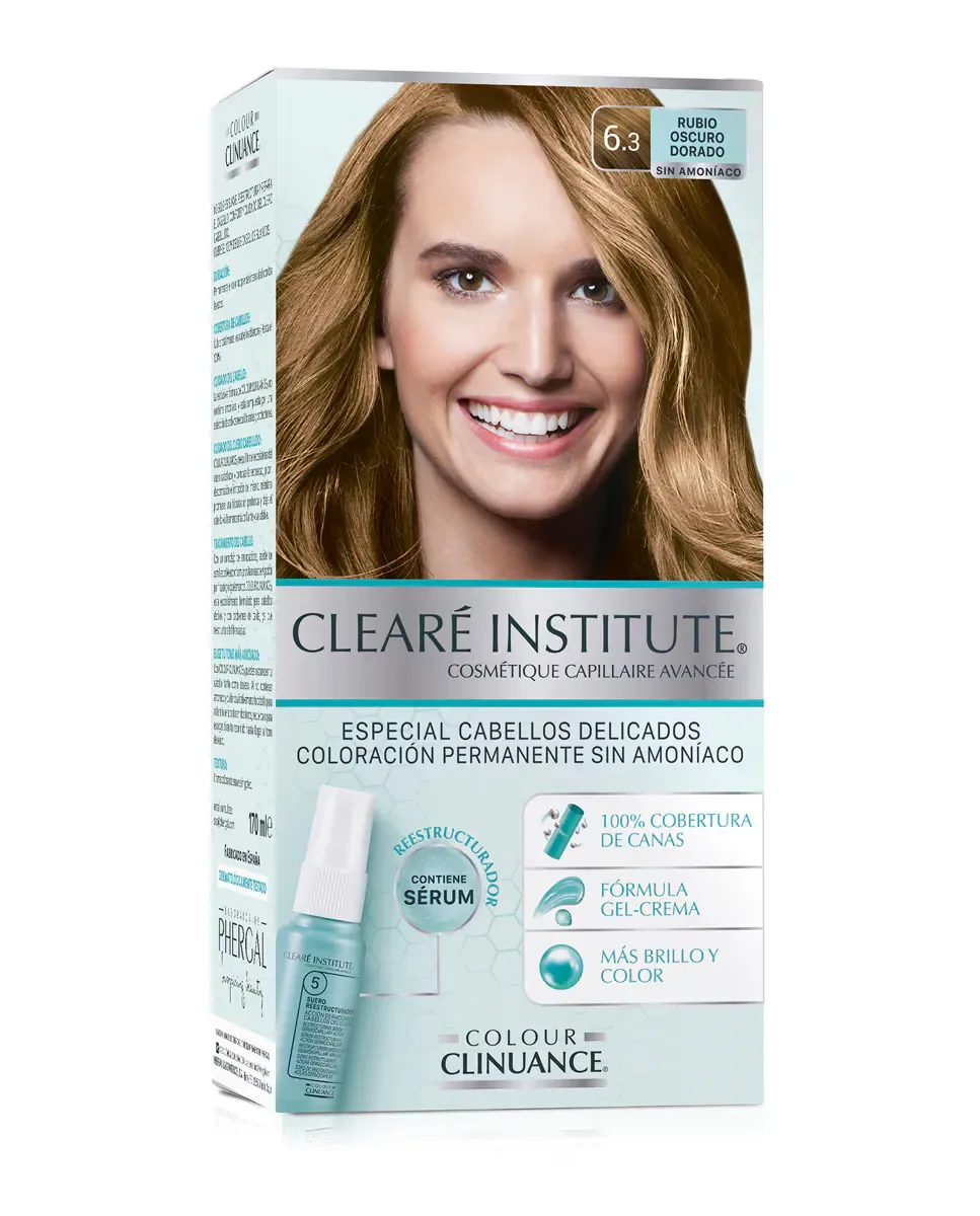 Постоянное окрашивание Colour Clinuance для нежных волос Clearé Institute, 6.3 Rubio Oscuro Dorado