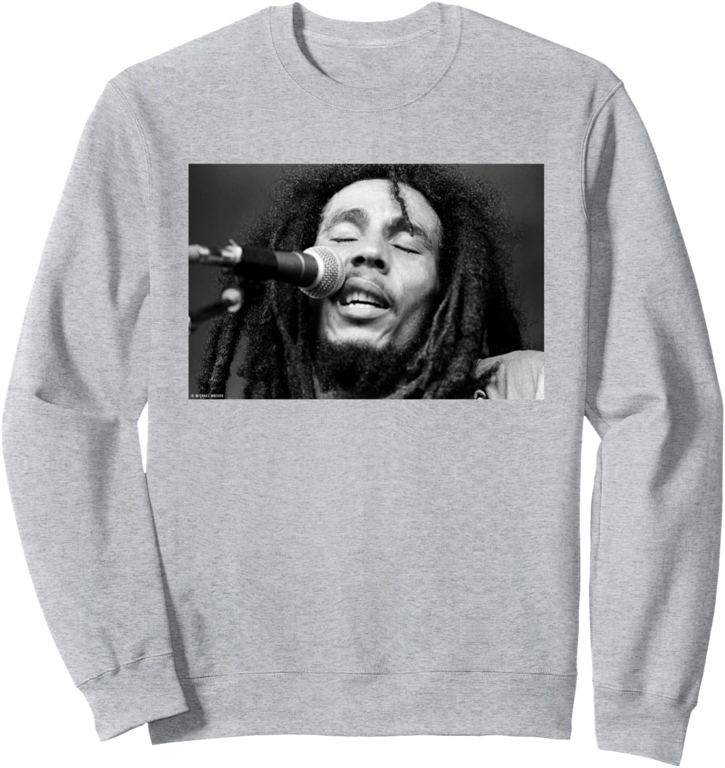 

Толстовка с изображением Боба Марли, ямайского певца Майкла Греко Michael Grecco Photography, серый