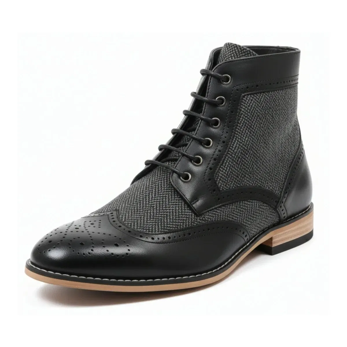 Чукка ботинки Wingtip Brogue Truclothing, черный — фото 4