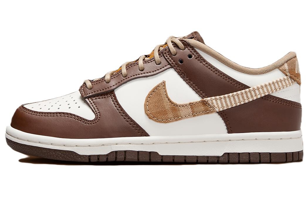 Женские кроссовки для скейтбординга Nike Dunk Low, белый/коричневый