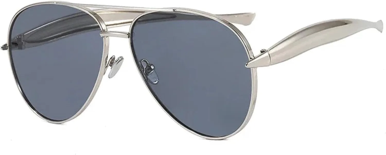 

Солнцезащитные очки с защитой от УФ-излучения UV400 | Металл-панк | Для женщин и мужчин | Для занятий спортом на открытом воздухе и вождения DSVIGF, Silver Black