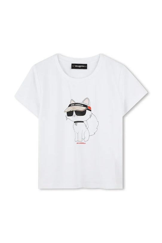 

Детская хлопковая футболка Karl Lagerfeld, белый