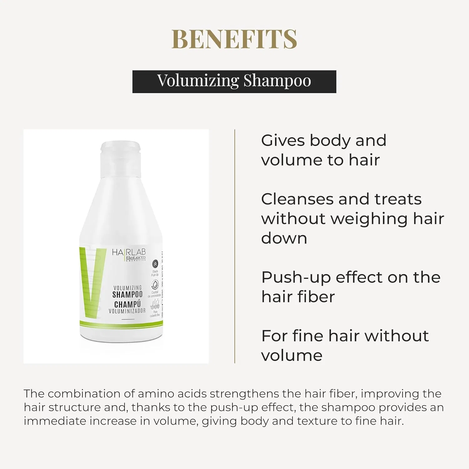 Шампунь для объема «Volume» с кофеином от SALERM Hair Lab, 300 мл Salerm — фото 3