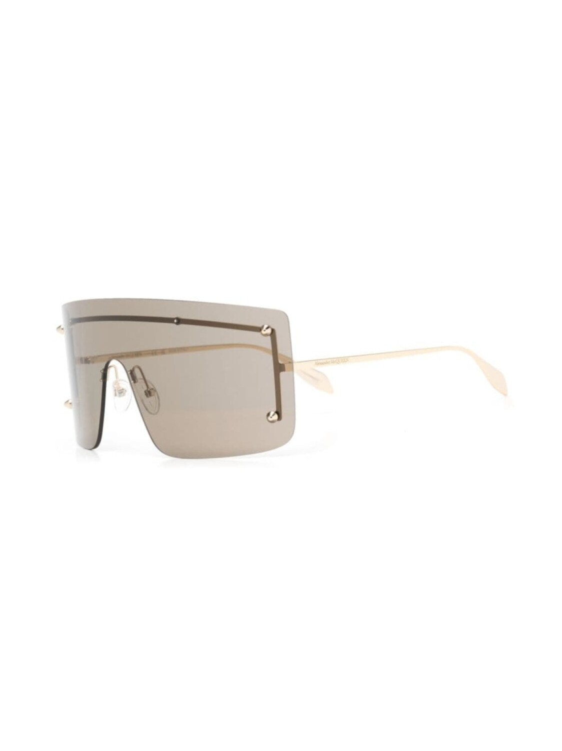 

Alexander McQueen Eyewear солнцезащитные очки-маска, золотой