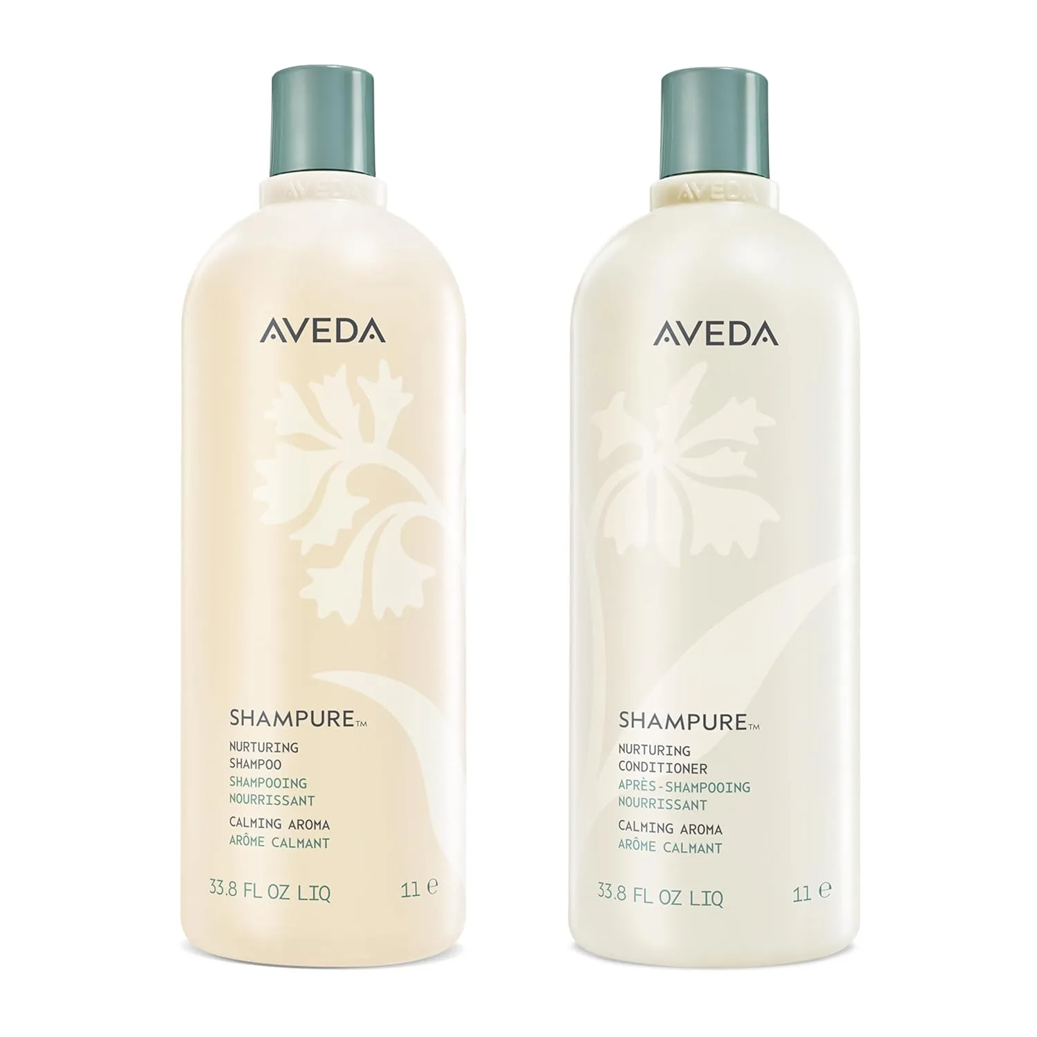 Шампунь и кондиционер Aveda Shampure Nurturing Duo | Ежедневный шампунь и кондиционер для нормальных, тонких и средних волос | Без силикона | Объем: 1 литр
