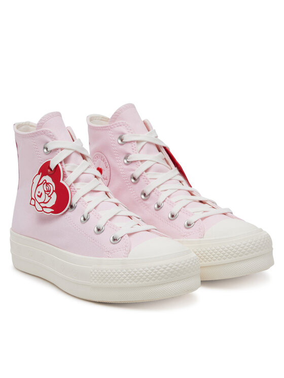 Тканевые кроссовки Chuck Taylor All Star Lift Platform Hearts A13652C Converse, розовый — фото 2
