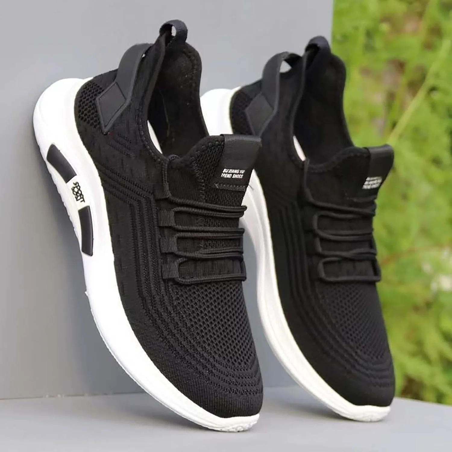 Кроссовки Herren,Herrenschuhe Sommer Neue atmungsaktive Mesh Schuhe Schuhe Herren Sport Freizeit rutschfeste kleine weiße Schuhe Generic, Schwarz — фото 3