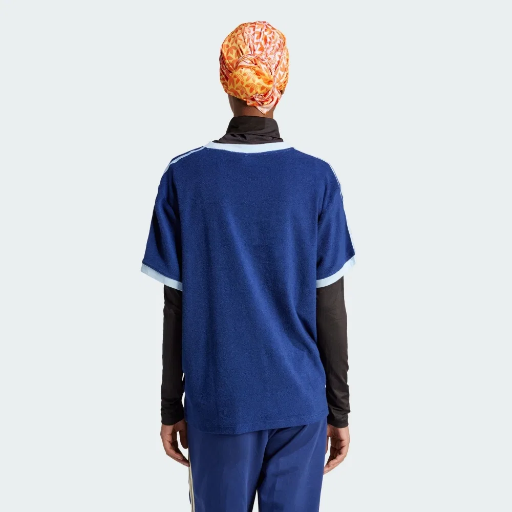 Футболка Shamrock Retro Stripes женская Japan Version Adidas Originals, Dark Blue — фото 4