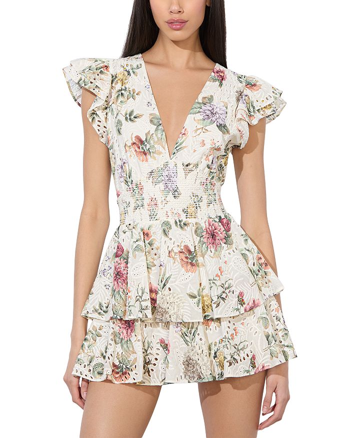 

Кесси Ромпер с Рукавами-Воланами Alice and Olivia, белый