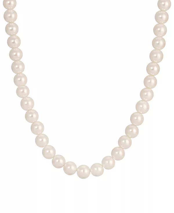 

Женское ожерелье из искусственного жемчуга золотистого оттенка 8 мм 2028, white