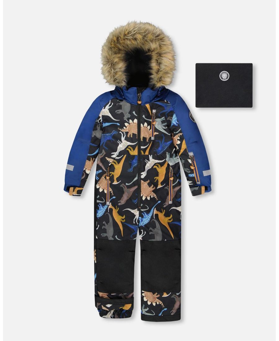 

Детский комбинезон для игр и отдыха, черный, с принтом динозавров Deux par Deux, Black dinosaur print