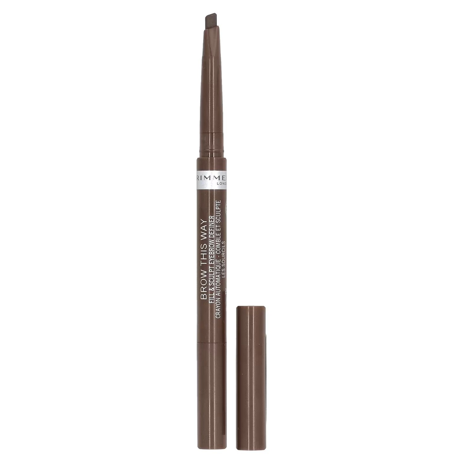 

Brow This Way, Средство для определения бровей Fill & Sculpt, средне-коричневый, 0,008 унции (0,25 г) Rimmel London