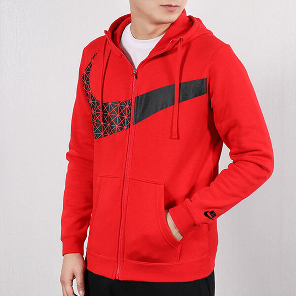 Толстовка Nike Big Swoosh LOGO Large Hooded Jacket Red, красный — фото 3
