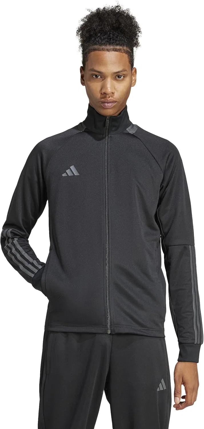 Мужская ветровка adidas Sereno Cut 3-Stripes Slim, Black/Grey — фото 2