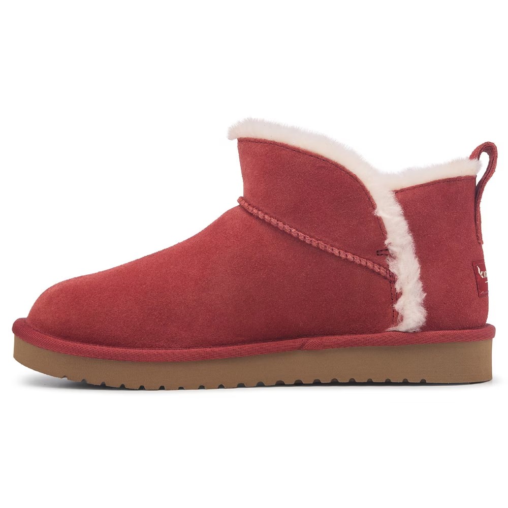 Зимние ботинки женские Ugg Koola Koolaburra короткие с мехом, красный — фото 4