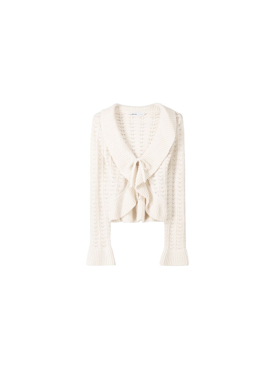 

Вязаный кардиган Bershka, экрю