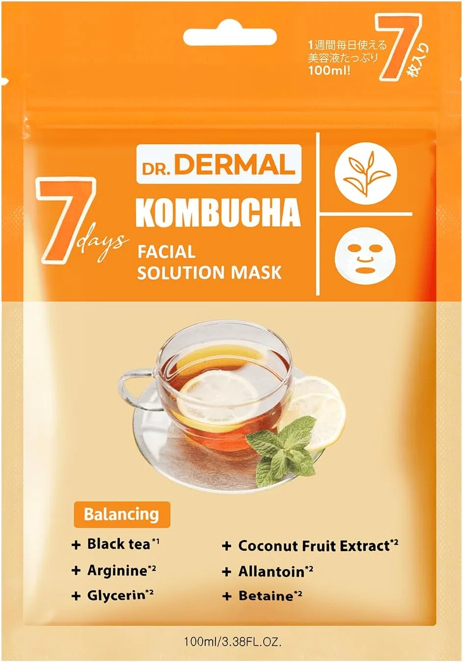 Тканевая маска Dr.Dermal — С комбучей