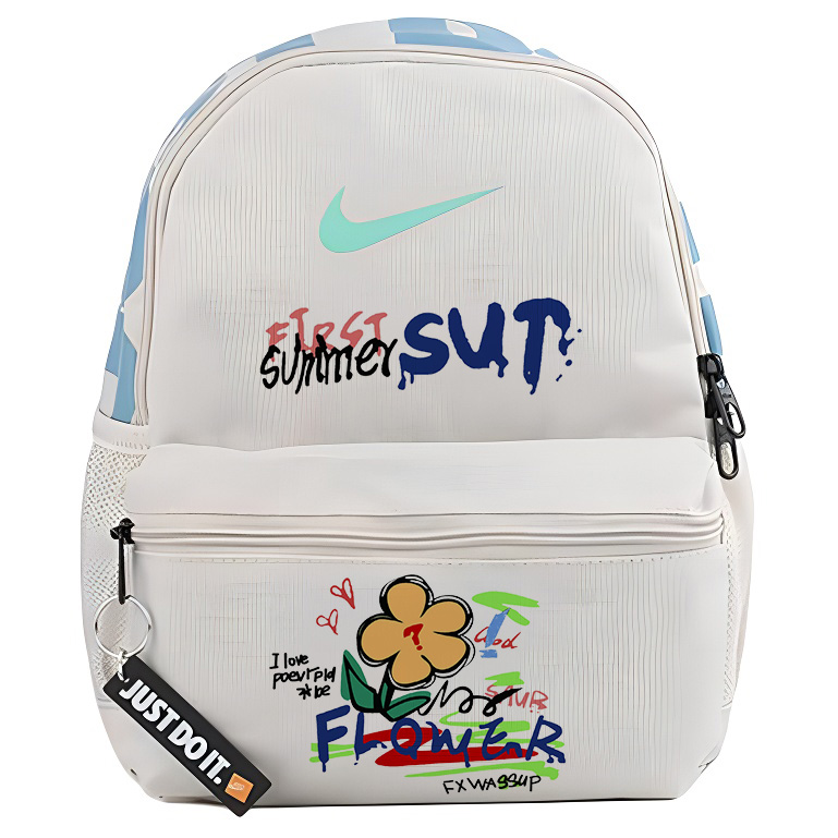 

Nike Тканевый рюкзак женский серо-белый, Flower