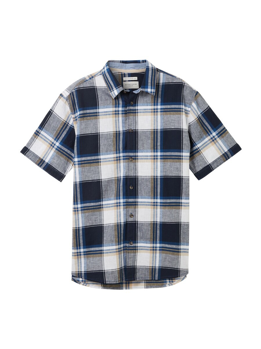 

Клетчатая рубашка TOM TAILOR Regular fit Button Up Shirt, цвет marine blue/navy