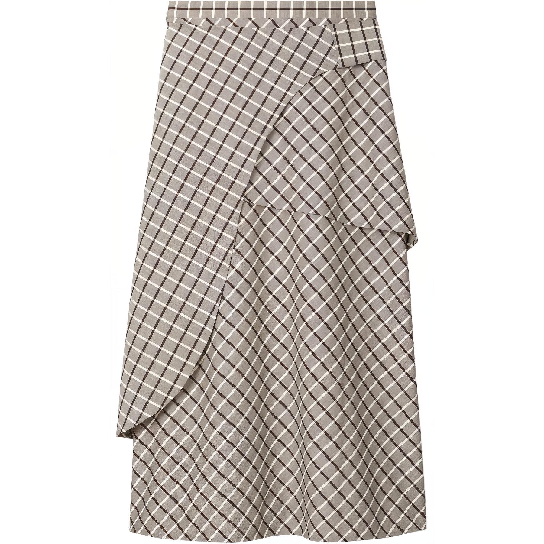 

Женская длинная повседневная юбка FW25 Tory Burch, айвори белый plaid