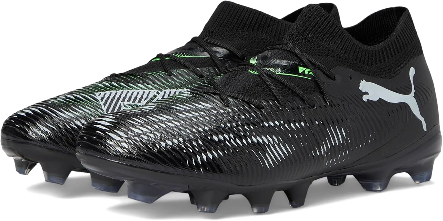 Футбольные бутсы Puma Men's Future 8 Match для твердого и искусственного покрытия, черный/светло-серый/зеленый — фото 2
