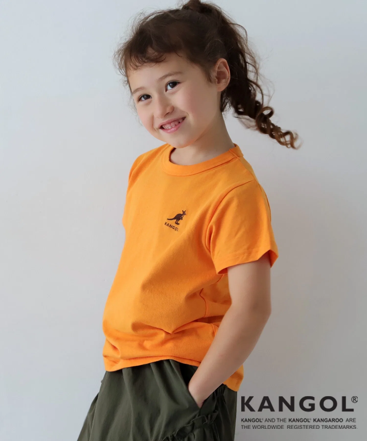 Детская футболка KANGOL с логотипом оранжевая
