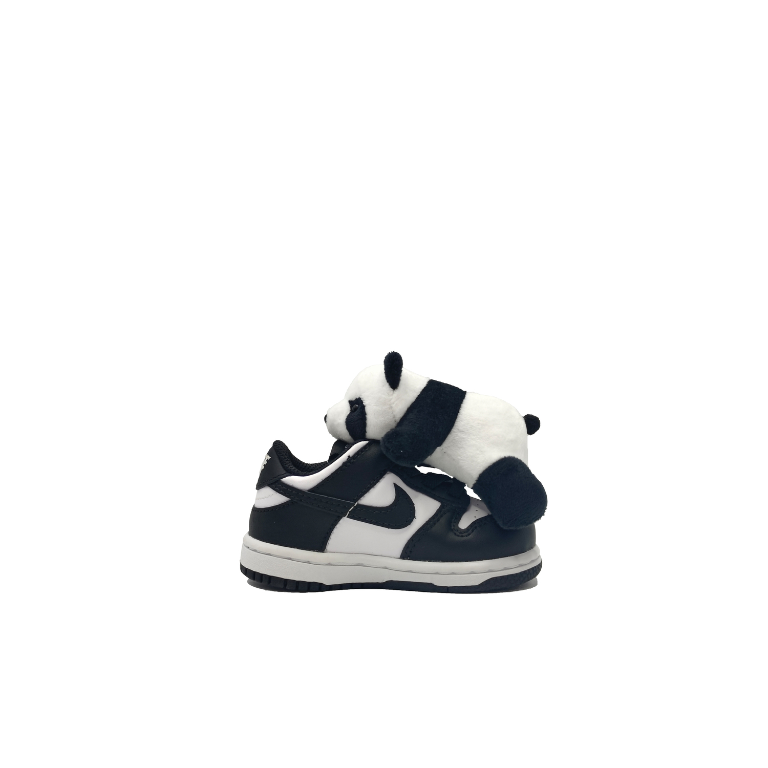 Nike Низкие детские ботинки Dunk с противоскользящей подошвой, устойчивые к истиранию и сбалансированные, черно-белые — фото 3