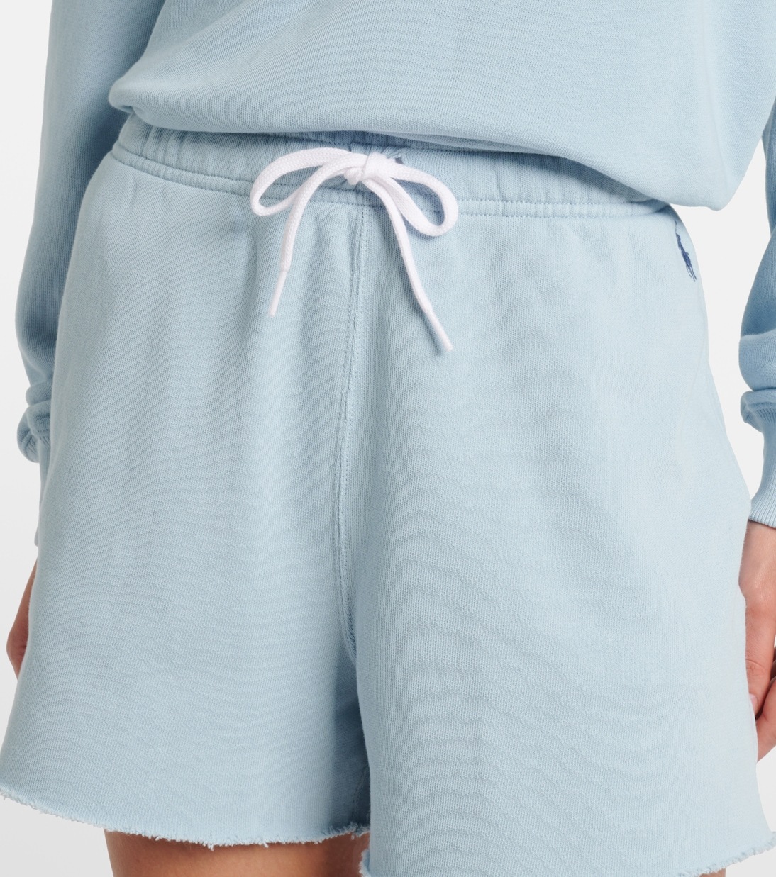 Шорты из смесовой хлопковой ткани Polo Ralph Lauren, Alpine Blue — фото 4