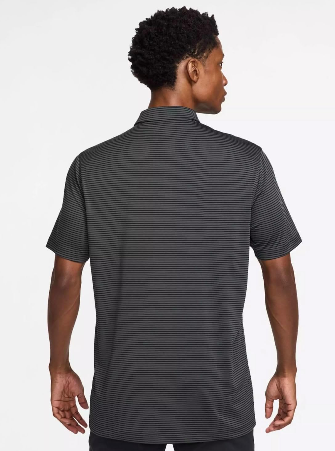 Мужская полосатая футболка-поло для гольфа Nike Dri-FIT Core, Black/Gray 010 — фото 2