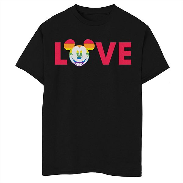 

Футболка с принтом Mickey Mouse rainbow face love boys husky Disney