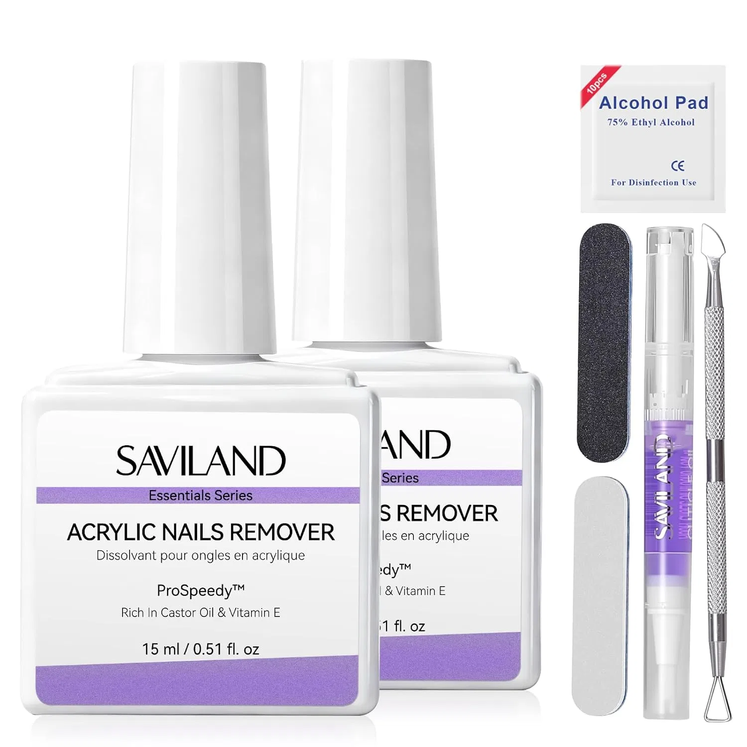 Набор для снятия акриловых ногтей SAVILAND 2 шт. Saviland, 2 X Acrylic Nail Remover