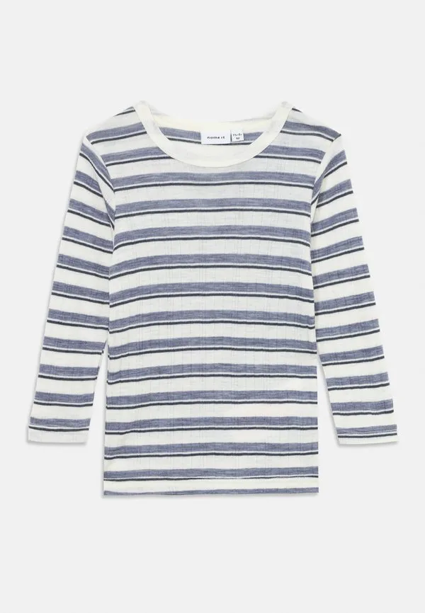 Рубашка с длинными рукавами из шерсти nmmwang Name It, Folkstone Gray/White