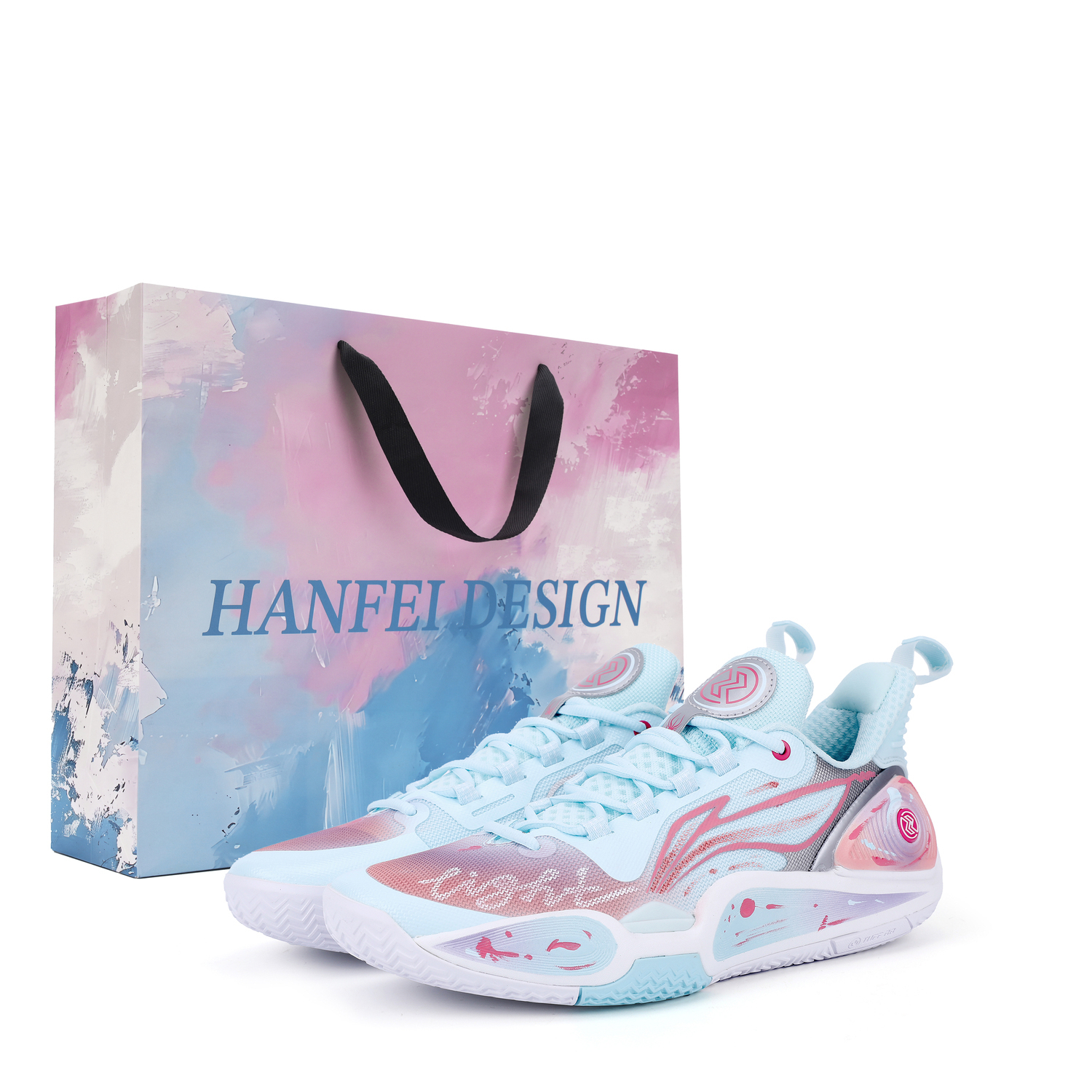 

Li-Ning Li Ning Speed 9 Fabric Cushioning Abrasion Resistant Slip Resistant Low top Basketball Shoes Men's Blue Pink