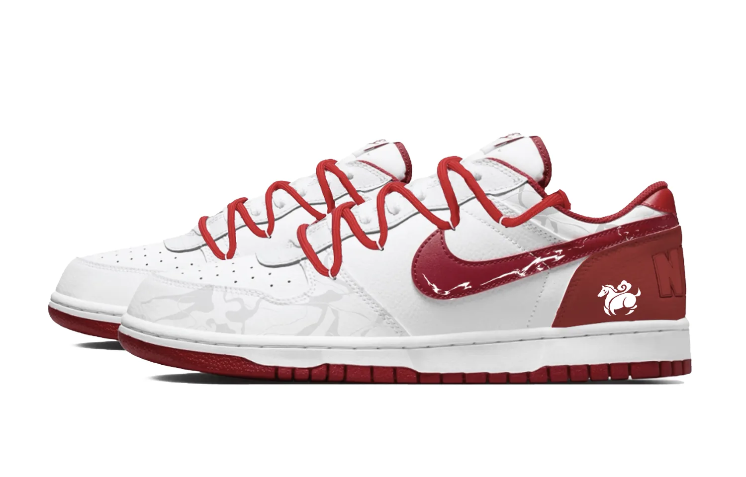 Nike Кроссовки для скейтбординга мужские low top, устойчивые к истиранию, дышащие, красные и белые — фото 4