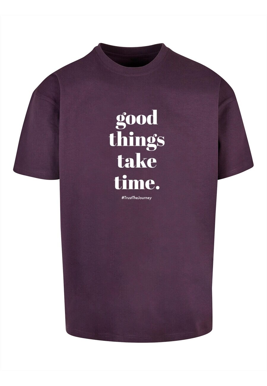 

Футболка Merchcode GOOD THINGS TAKE TIME, цвет Aubergine