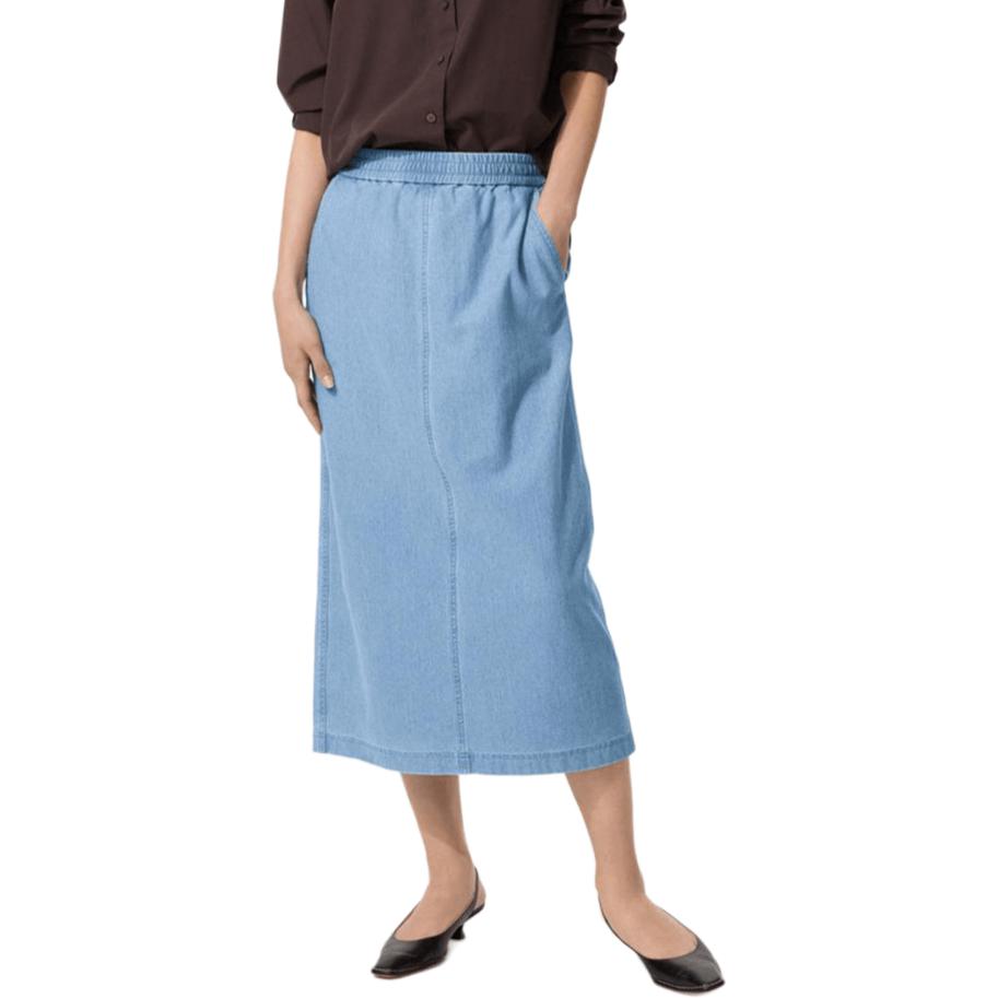 

Длинная джинсовая юбка SS26 для женщин UNIQLO, розовый синий